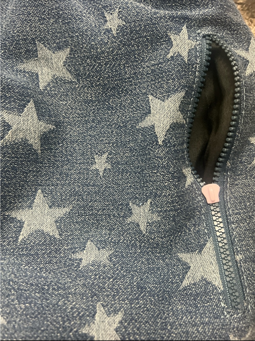 Wildfox Blue Star-Print Denim Drawstring Summer‎ bag Backpack - Picture 9 of 9